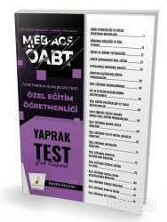 MEB-AGS ÖABT Özel Eğitim Öğretmenliği Yaprak Test - Pelikan Tıp Teknik Yayınları