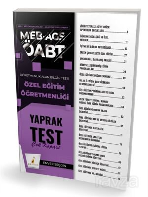 MEB-AGS ÖABT Özel Eğitim Öğretmenliği Yaprak Test - Pelikan Tıp Teknik Yayınları
