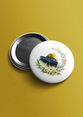 Mescidi Aksa Çicekli Islami Igneli Rozet - 1