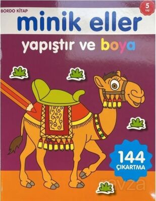 Minik Eller Yapıştır Ve Boya - Bordo Kitap - 1