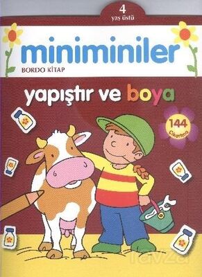 Miniminiler Yapıştır ve Boya (Bordo Kitap) - 1