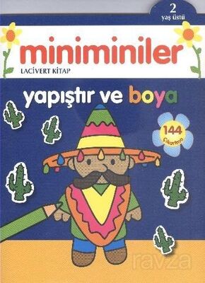 Miniminiler Yapıştır ve Boya (Lacivert Kitap) - 1