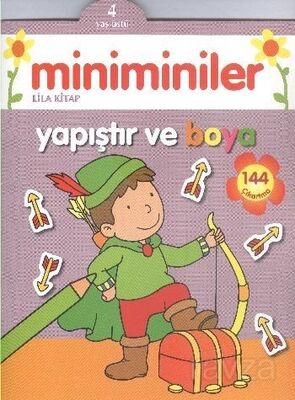 Miniminiler Yapıştır ve Boya (Lila Kitap) - 1