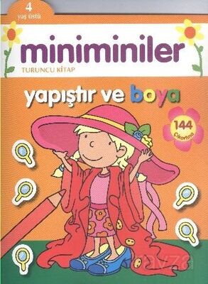Miniminiler Yapıştır ve Boya (Turuncu Kitap) - 1