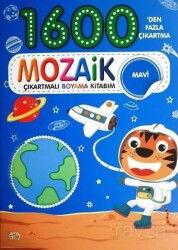 Mozaik Çıkartmalı Boyama Kitabı Mavi 1600'den Fazla Çıkartma - 0-6 Yaş Yayınları