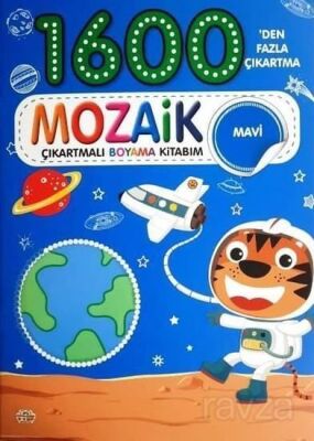 Mozaik Çıkartmalı Boyama Kitabı Mavi 1600'den Fazla Çıkartma - 1