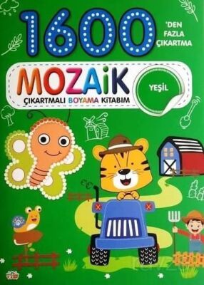 Mozaik Çıkartmalı Boyama Kitabı Yeşil 1600'den Fazla Çıkartma - 1