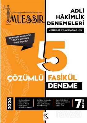 Müessir Adli Hakimlik Denemeleri 2024 Çözümlü 5 Deneme - 1