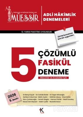 Müessir Adli Hakimlik Denemeleri 2026 / Çözümlü 5 Deneme - Kuram Kitap