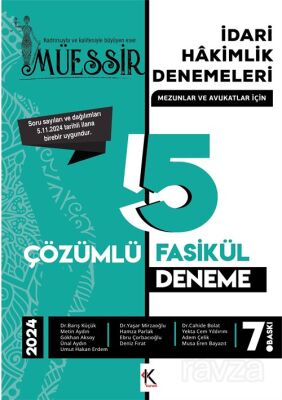 Müessir İdari Hakimlik Denemeleri 2024 Çözümlü 5 Deneme - 1