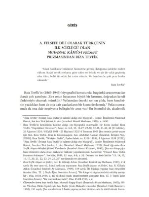 Mufassal Kâmûs-i Felsefe Felsefe Dili Olarak Türkçe’nin Ilk Sözlügü - 7
