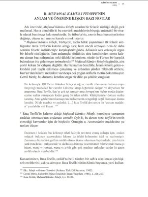 Mufassal Kâmûs-i Felsefe Felsefe Dili Olarak Türkçe’nin Ilk Sözlügü - 8