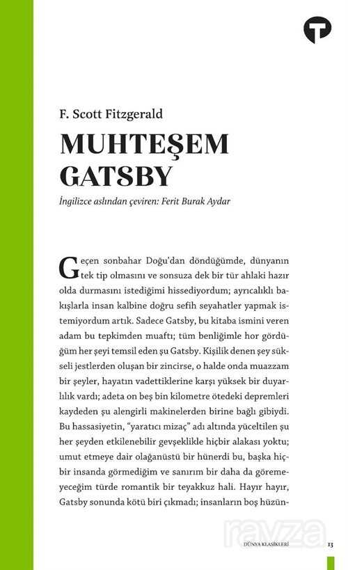 Muhteşem Gatsby - Turkuvaz Kitap