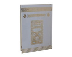 Mühürlü Kabe Desenli Orta Boy Kurani Kerim Beyaz - Ayfa Basın