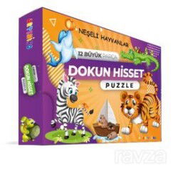 Neşeli Hayvanları 12 Büyük Parça Dokun Hisset Puzzle - Artenino Yayıncılık