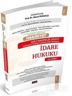 Orijinal Sorular Hakimiyet Adli Hakimlik Sınavı İdare Hukuku Çıkmış Soru Bankası - 1