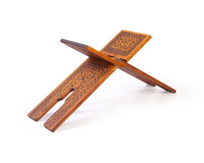 Orta Boy Selçuklu Yakma Desenli Ahsap Rahle - 3