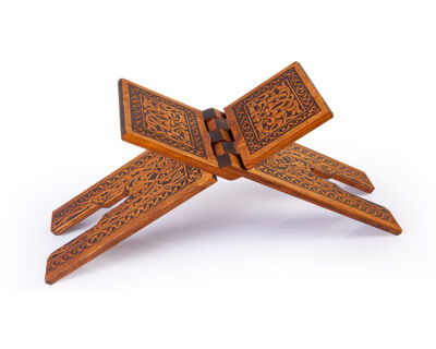 Orta Boy Selçuklu Yakma Desenli Ahsap Rahle - 4