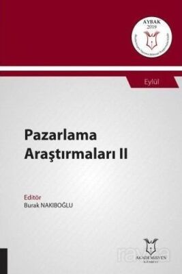 Pazarlama Araştırmaları II (AYBAK 2019 Eylül) - 1
