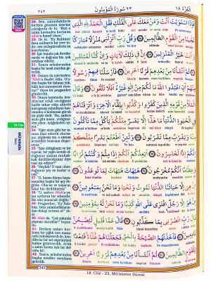 Rahle Boy Satır Altı Türkçe Okunuşlu ve Türkçe Mealli Renkli Kuran-ı Kerim - 2