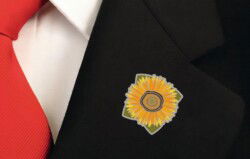 Ayçiçeği Islami Pin Bros Metal Yaka Rozeti - Hobbi Tasarim