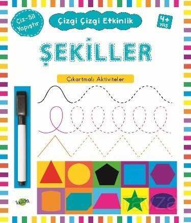 Şekiller (4 Yaş+) / Çıkartmalı Çizgi Çizgi Etkinlik - Kukla Yayınları