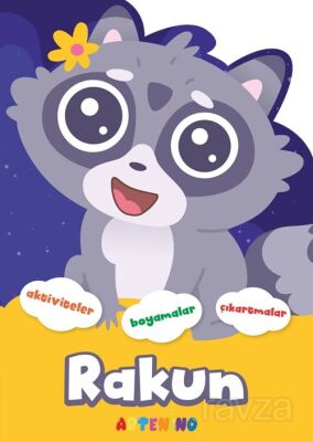 Şekilli Hayvanlar Serisi / Rakun Aktivite Boyama Çıkartma Kitabı - 1