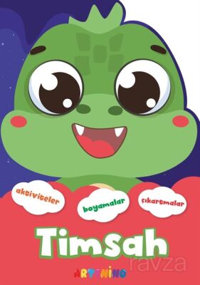 Şekilli Hayvanlar Serisi / Timsah Aktivite Boyama Çıkartma Kitabı - 1