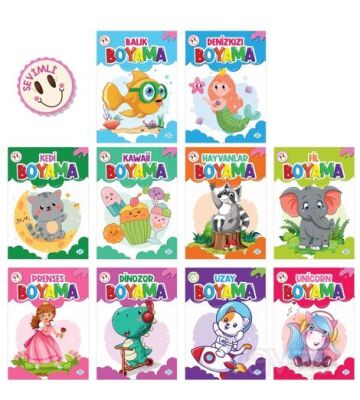 Sevimli Boyama Seti (10 Kitap Takım) - 1