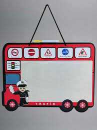 Silinebilen Yazı Tahtası - Trafik Kuralları Temalı + Kalem Hediye - Değerli Çocuk