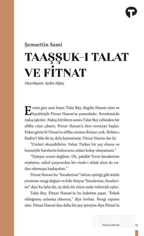 Taaşşuk-ı Talat ve Fitnat - Turkuvaz Kitap