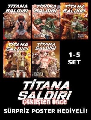Titana Saldırı - Çöküşten Önce 1-5 Poster Hediyeli Manga Set - 1