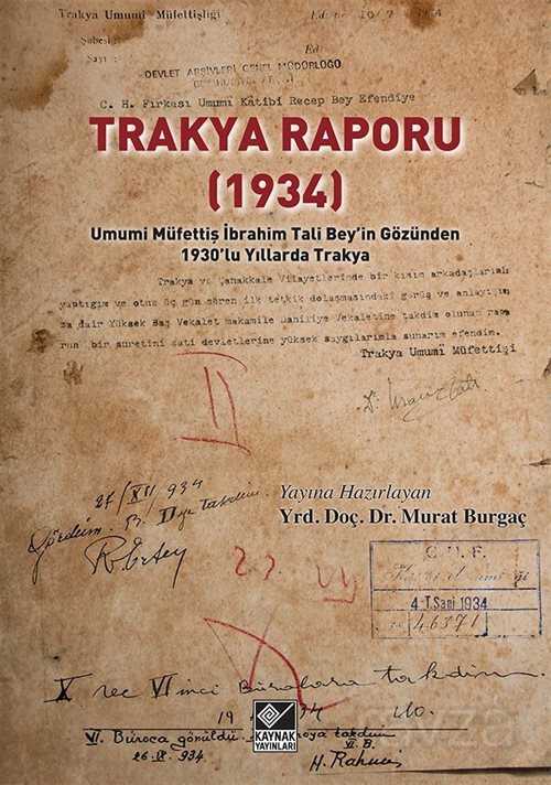 Trakya Raporu (1934) - Kaynak Yayınları