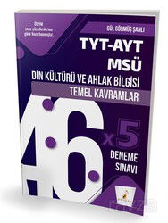 TYT-AYT-MSÜ Din Kültürü ve Ahlak Bilgisi Temel Kavramlar ve 46x5 Deneme Sınavı - Pelikan Tıp Teknik Yayınları