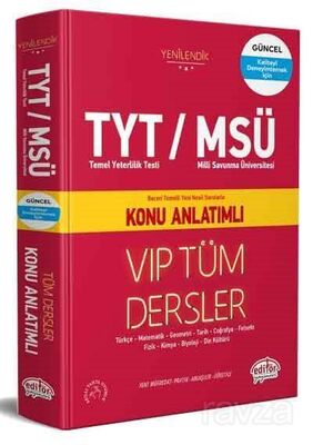 TYT MSÜ VIP Tüm Dersler Konu Anlatımlı - 1