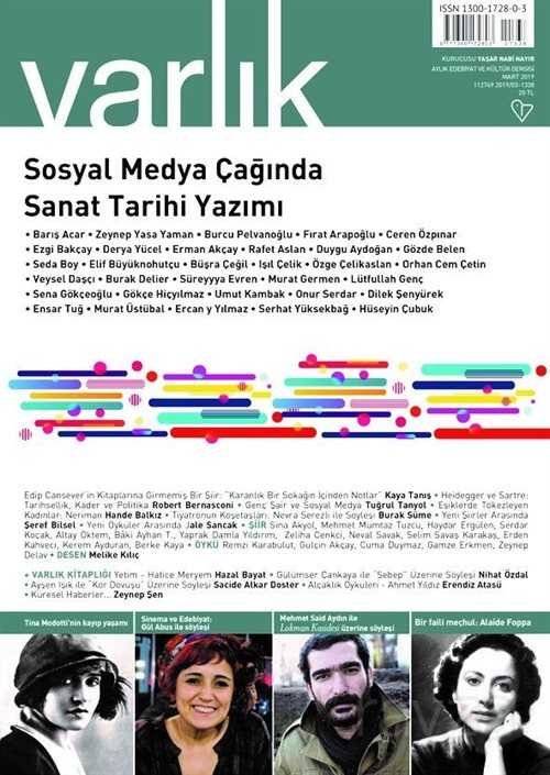 Varlık Aylık Edebiyat ve Kültür Dergisi Mart 2019 - 1