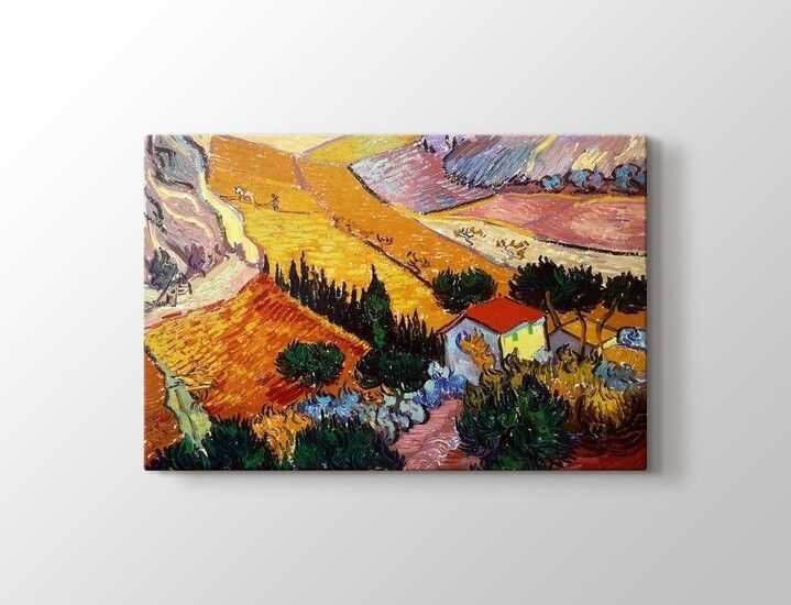 Vincent van Gogh - Landscape with House and Ploughman Tablo |60 X 80 cm| - 1