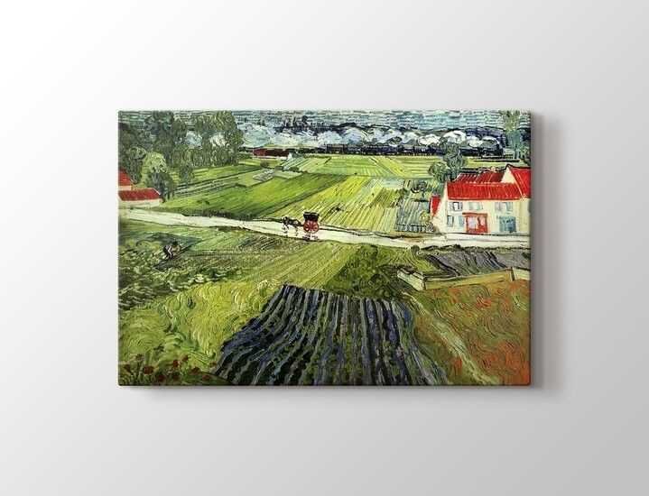 Vincent van Gogh - Landscape with Carriage and Train Tablo |50 X 70 cm| - 1