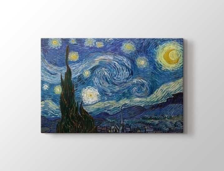 Vincent Van Gogh - Yıldızlı Gece Tablo |60 X 80 cm| - 1