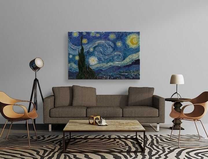 Vincent Van Gogh - Yıldızlı Gece Tablo |60 X 80 cm| - 2