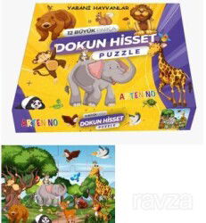 Yabani Hayvanları 12 Büyük Parça Dokun Hisset Puzzle - Artenino Yayıncılık