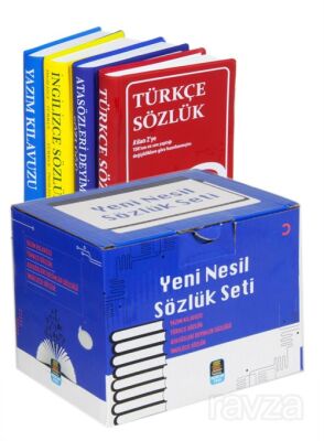 Yeni Nesil Sözlük Seti, Türkçe-İngilizce-Atasözleri ve Yazım Klavuzu (4 Kitap Kutulu, Biala Kapak) - 1