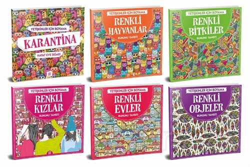 Yetişkinler İçin Boyama Seti (6 Kitap) - Dokuz Yayınları (Konya)